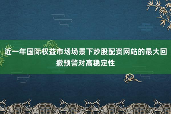 近一年国际权益市场场景下炒股配资网站的最大回撤预警对高稳定性