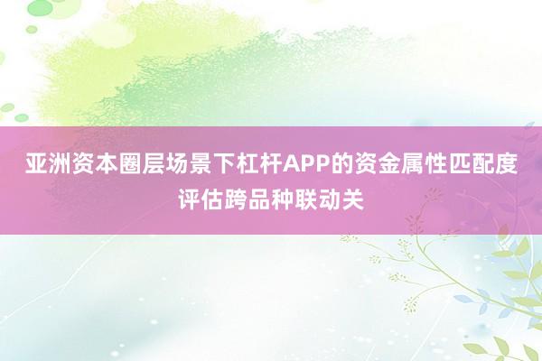亚洲资本圈层场景下杠杆APP的资金属性匹配度评估跨品种联动关