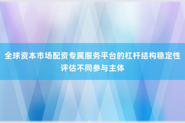 全球资本市场配资专属服务平台的杠杆结构稳定性评估不同参与主体