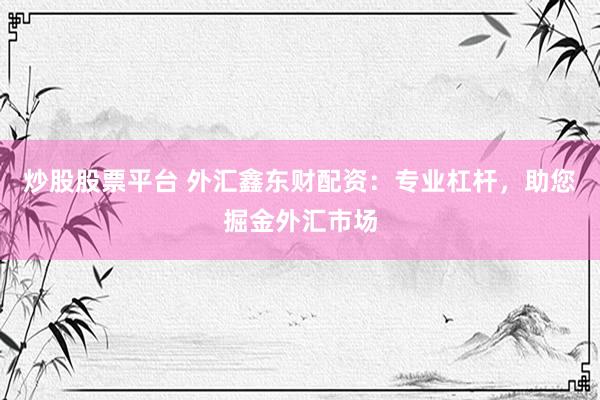 炒股股票平台 外汇鑫东财配资:专业杠杆,助您掘金外汇市场