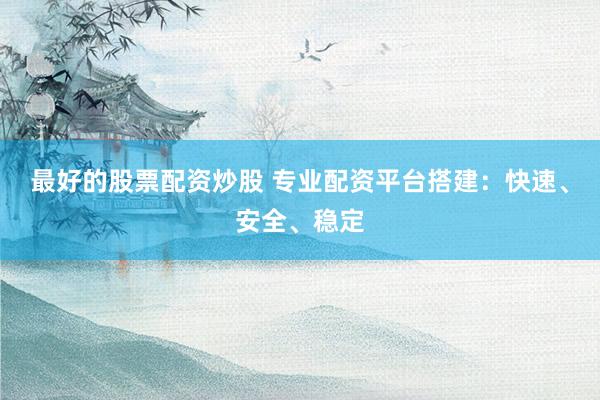 最好的股票配资炒股 专业配资平台搭建：快速、安全、稳定