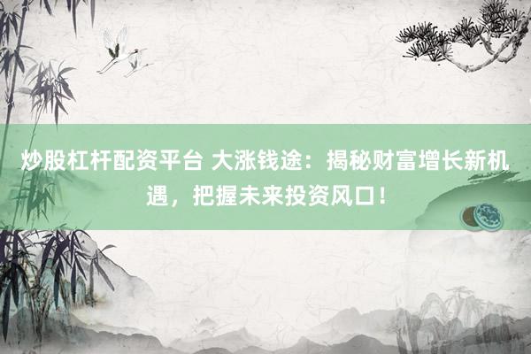 炒股杠杆配资平台 大涨钱途：揭秘财富增长新机遇，把握未来投资风口！