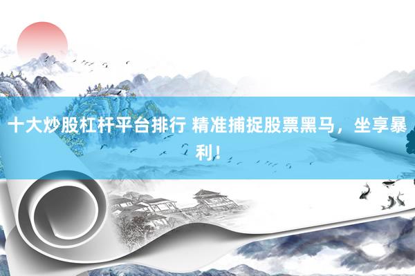 十大炒股杠杆平台排行 精准捕捉股票黑马，坐享暴利！