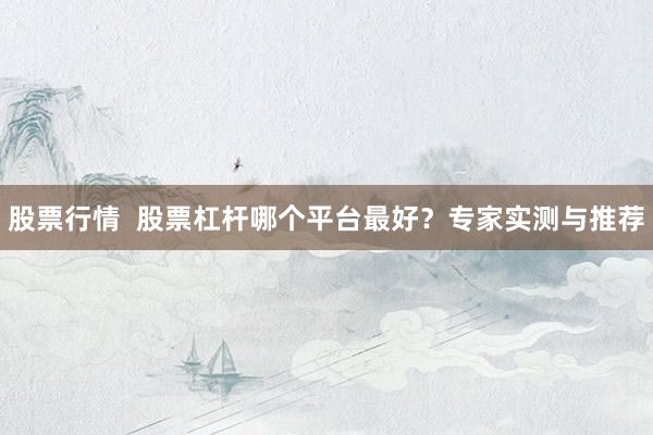 股票行情  股票杠杆哪个平台最好？专家实测与推荐