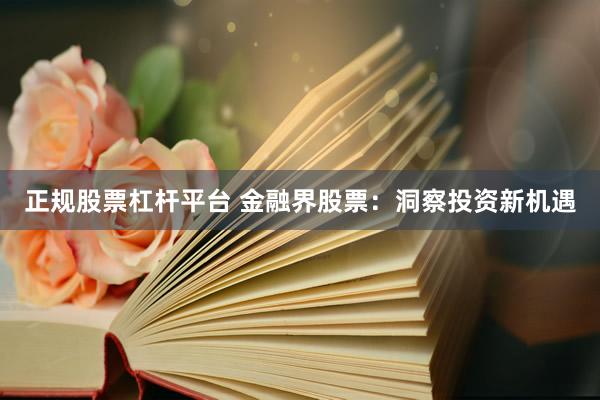 正规股票杠杆平台 金融界股票：洞察投资新机遇