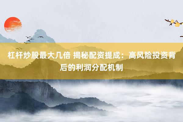 杠杆炒股最大几倍 揭秘配资提成：高风险投资背后的利润分配机制