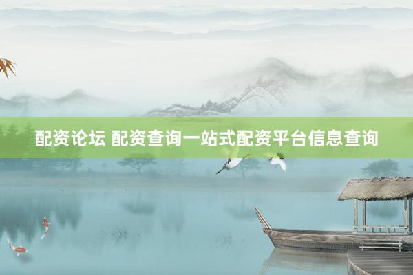 配资论坛 配资查询一站式配资平台信息查询